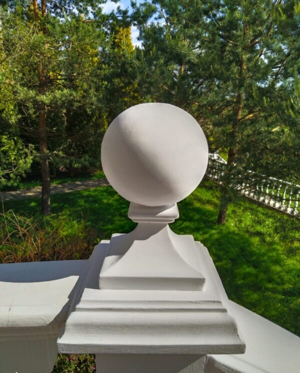 Alternative view of Навершие на столб Шар на ножке Белый (41 см)