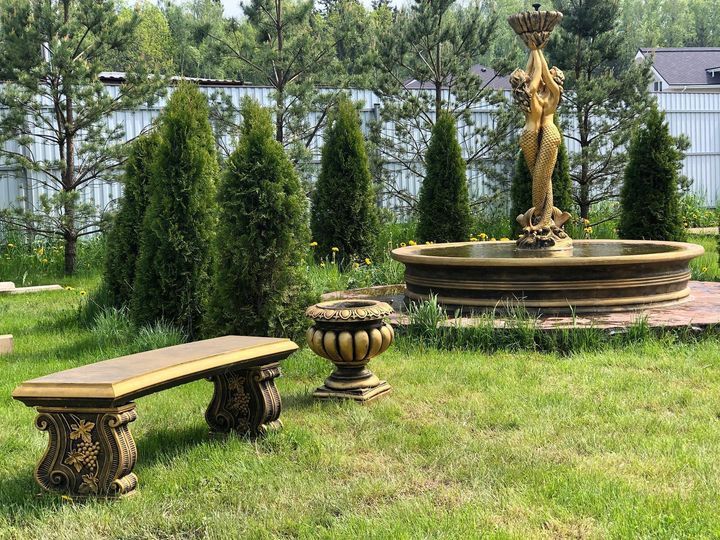Скамейка садовая - радиусная (45 см) 14 Скамейка, вазон, фонтан