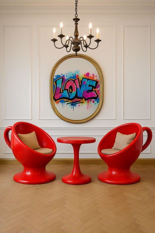 kreslo chasha klassika i pop art